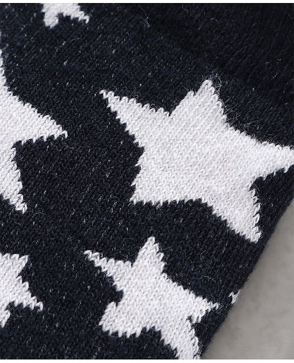 Cute Walk by Babyhug Ankle Length Antibacterial Socks Bear Stripe And Star Design Pack Of 3 - Black White Brown