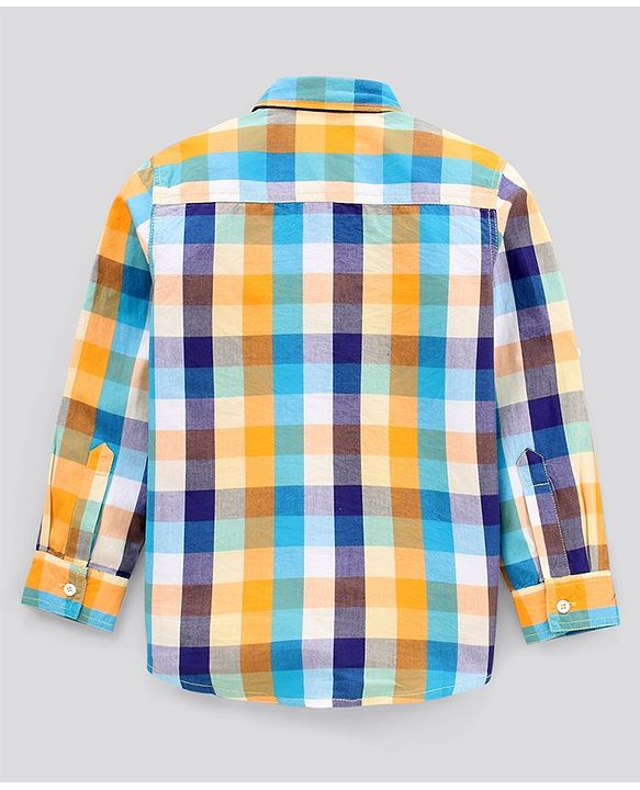 Pine Kids Full Sleeves Check Shirt With Tie Softner Wash - Multicolor
