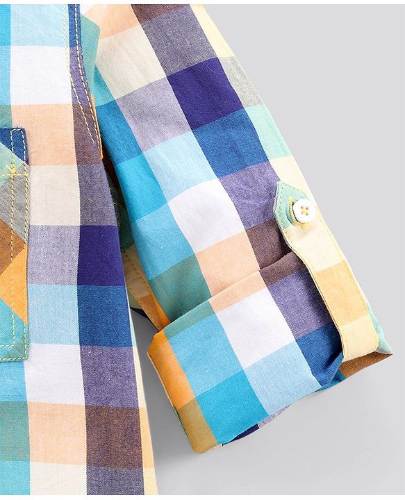 Pine Kids Full Sleeves Check Shirt With Tie Softner Wash - Multicolor