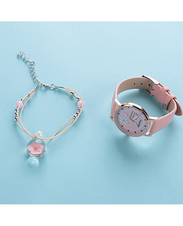 Pine Kids Analog Watch With Bracelet - Pink
