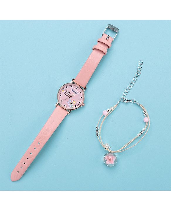 Pine Kids Analog Watch With Bracelet - Pink