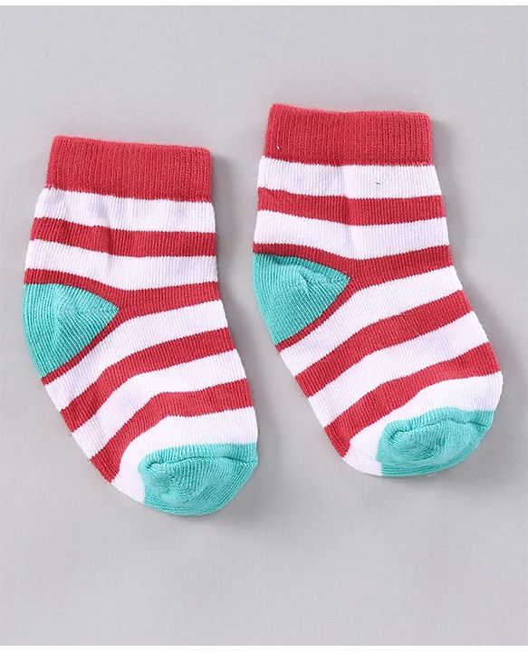Cutewalk by Babyhug Anti-bacterial Ankle Length Terry Socks Pack of 5 Striped - Yellow Blue Orange Navy Red