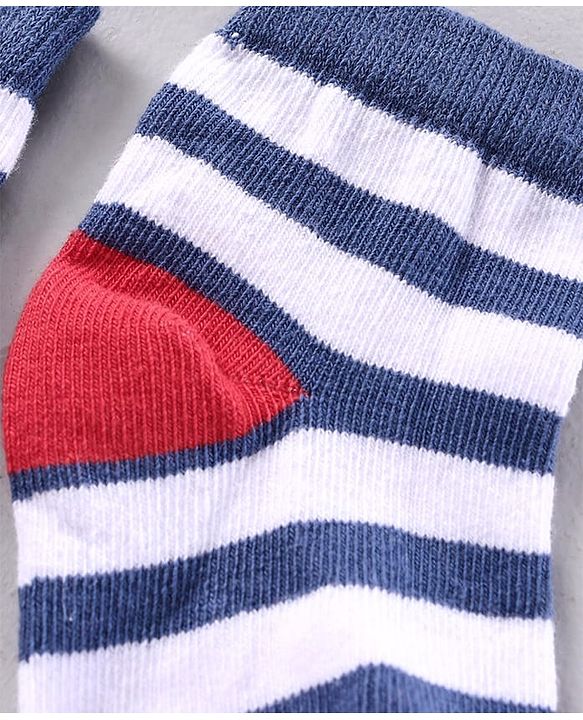 Cutewalk by Babyhug Anti-bacterial Ankle Length Terry Socks Pack of 5 Striped - Yellow Blue Orange Navy Red