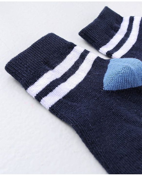 Cute Walk by Babyhug Ankle Length Anti Bacterial Striped Socks Pack of 5 - Blue Yellow Orange