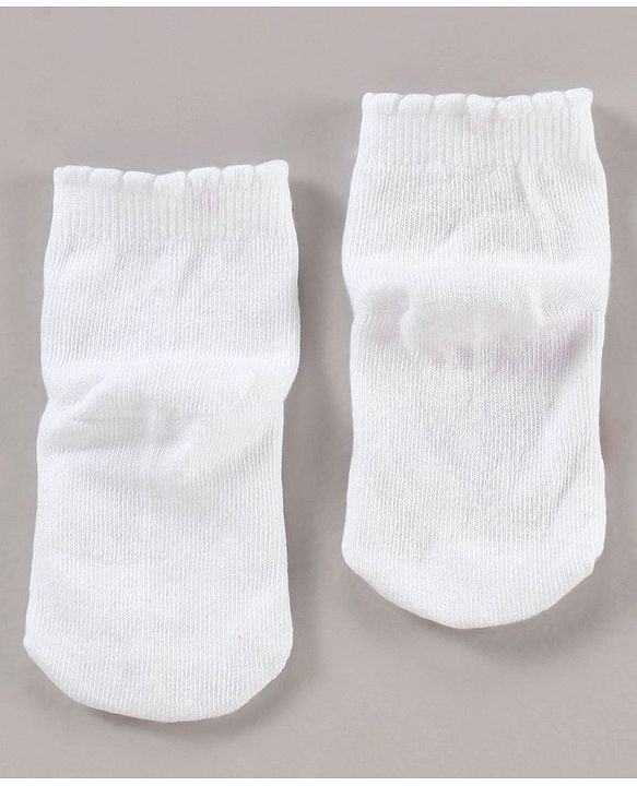 Cute Walk by Babyhug Cotton Blend Ankle Length Anti Bacterial Socks Strawberry Design Pack of 3 - Red Pink