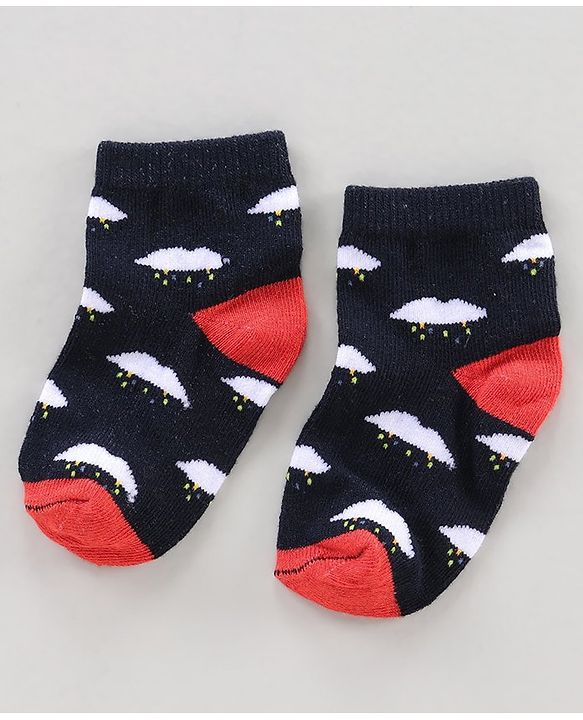 Cute Walk by Babyhug Ankle Length Anti Bacterial Socks Sun Design Pack of 3 - Blue White