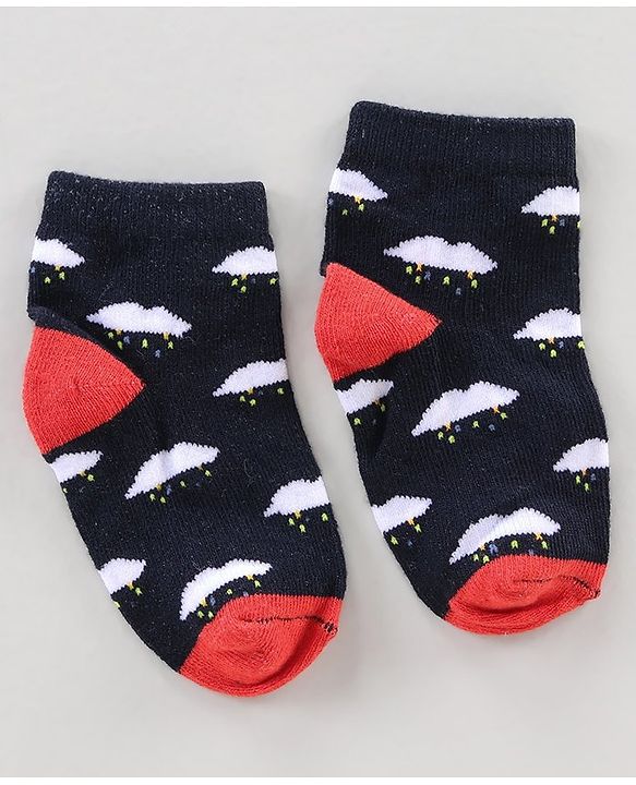 Cute Walk by Babyhug Ankle Length Anti Bacterial Socks Sun Design Pack of 3 - Blue White