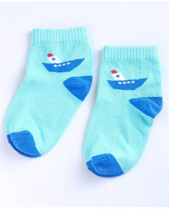 Cute Walk by Babyhug Ankle Length Anti Bacterial Socks Printed Pack of 3 - Multicolour