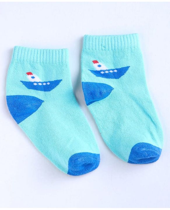 Cute Walk by Babyhug Ankle Length Anti Bacterial Socks Printed Pack of 3 - Multicolour