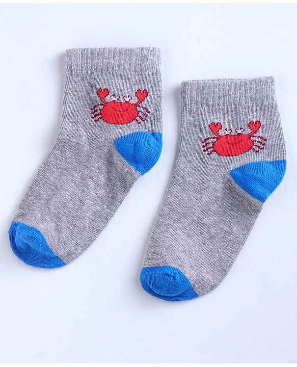 Cute Walk by Babyhug Ankle Length Anti Bacterial Socks Printed Pack of 3 - Multicolour