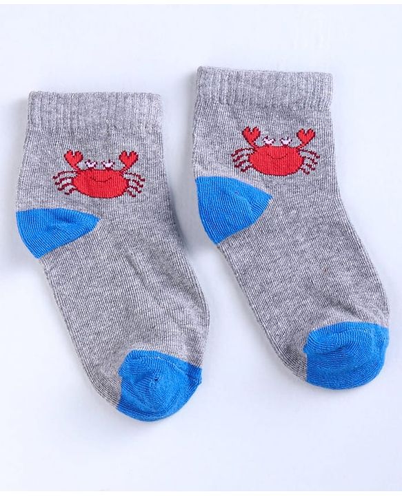 Cute Walk by Babyhug Ankle Length Anti Bacterial Socks Printed Pack of 3 - Multicolour