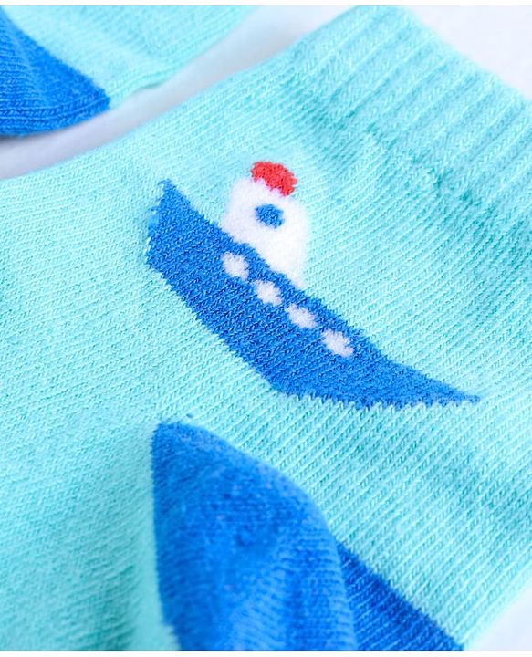 Cute Walk by Babyhug Ankle Length Anti Bacterial Socks Printed Pack of 3 - Multicolour