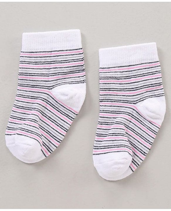 Cutewalk By Babyhug Anti Bacterial Ankle Length Socks Multi Print Pack Of 3 - Multicolour