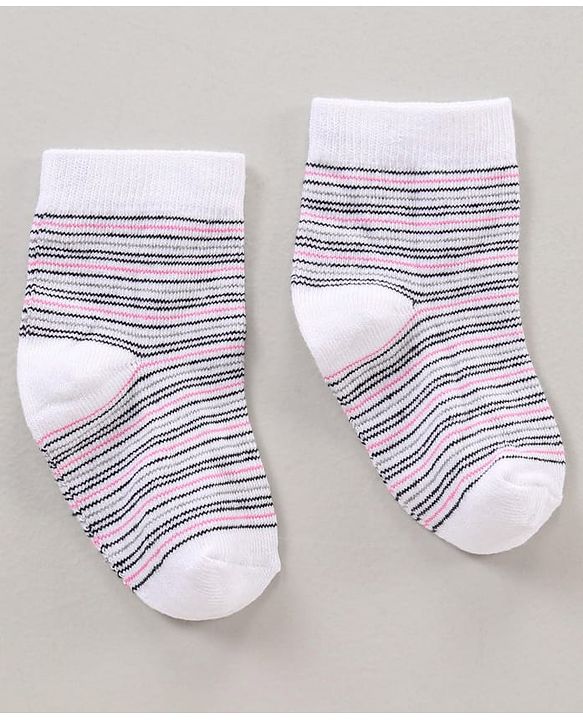 Cutewalk By Babyhug Anti Bacterial Ankle Length Socks Multi Print Pack Of 3 - Multicolour