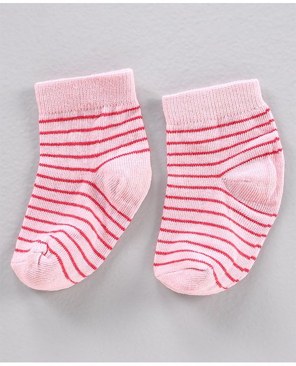 Cute Walk by Babyhug Cotton Knit Regular Length Antibacterial Socks Multi Design Pack Of 3 - Multicolour