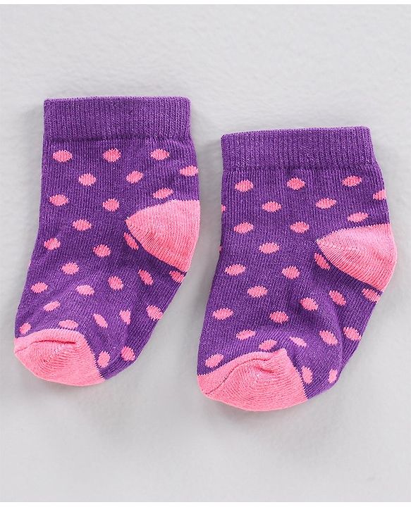 Cute Walk by Babyhug Cotton Knit Regular Length Antibacterial Socks Multi Design Pack Of 3 - Multicolour