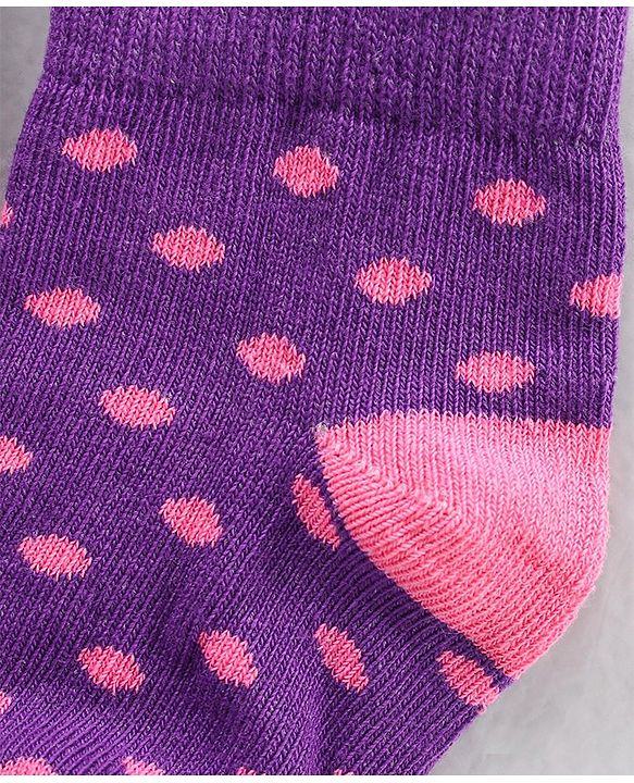 Cute Walk by Babyhug Cotton Knit Regular Length Antibacterial Socks Multi Design Pack Of 3 - Multicolour
