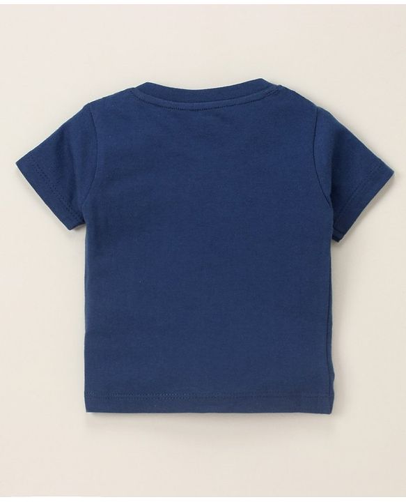 Babyhug Half Sleeves Tee & Shorts Birds - Navy Orange