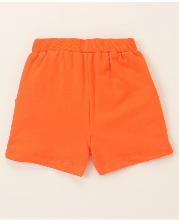 Babyhug Half Sleeves Tee & Shorts Birds - Navy Orange