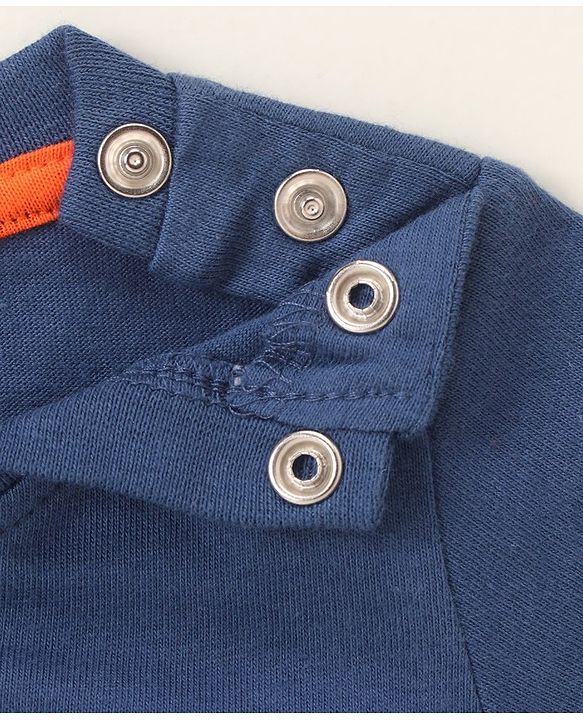 Babyhug Half Sleeves Tee & Shorts Birds - Navy Orange