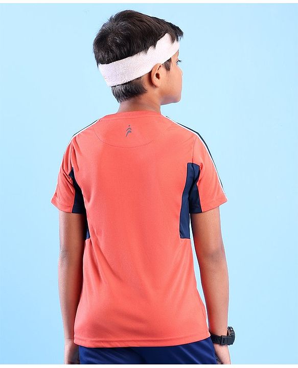 Pine Active Skin Friendly & Breathable Half Sleeves T-shirt with Text Print - Red