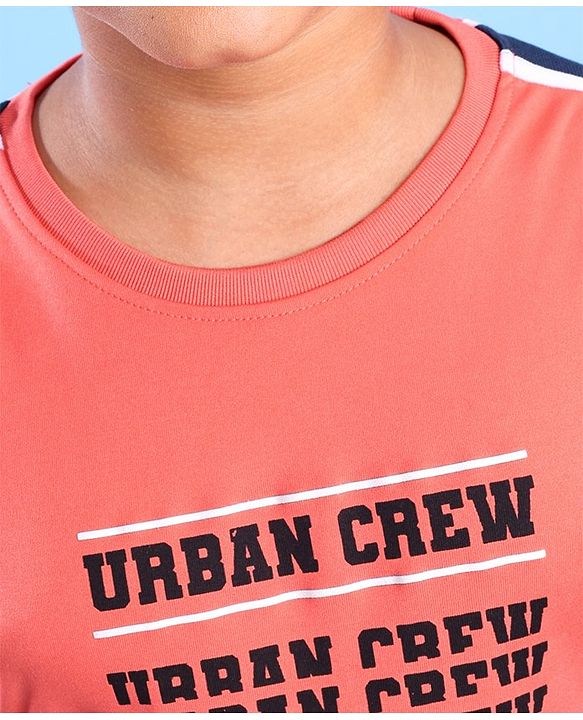 Pine Active Skin Friendly & Breathable Half Sleeves T-shirt with Text Print - Red