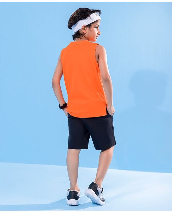 Pine Active Sleeveless Solid Colour Tee - Orange