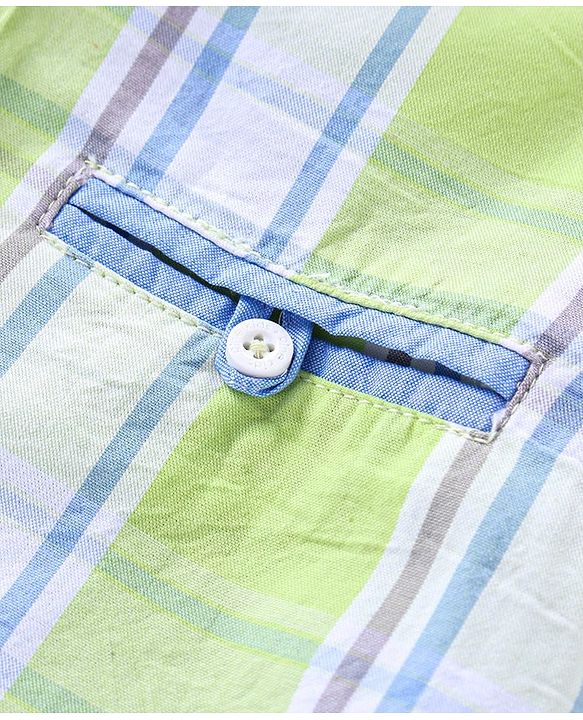 Pine Kids Full Sleeves Biowashed & Checked Shirt - Light Yellow