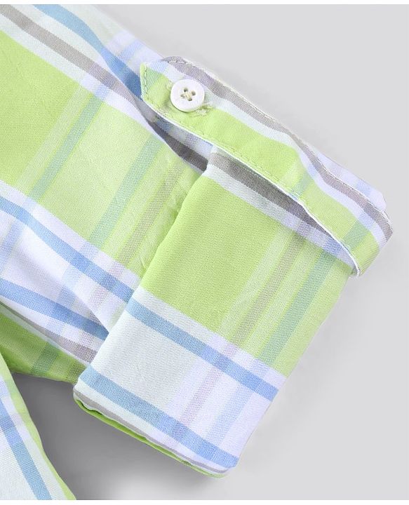 Pine Kids Full Sleeves Biowashed & Checked Shirt - Light Yellow