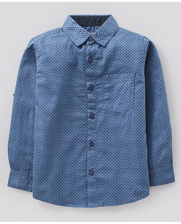 Pine Kids Full Sleeves Softener Washed Cotton Shirt - Blue
