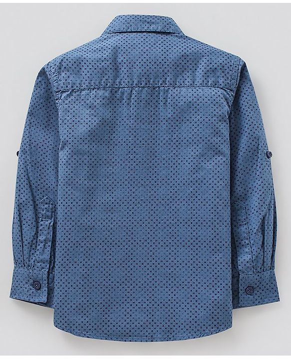 Pine Kids Full Sleeves Softener Washed Cotton Shirt - Blue
