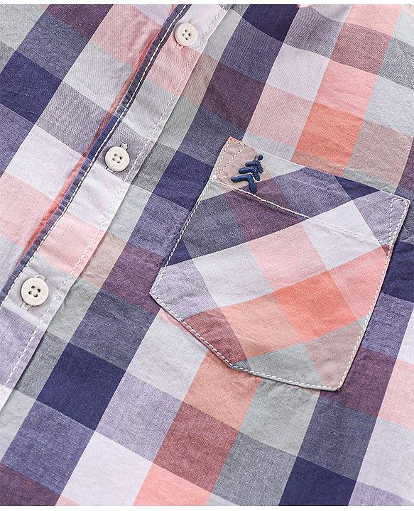 Pine Kids Half Sleeves Checks Shirts - Multicolour