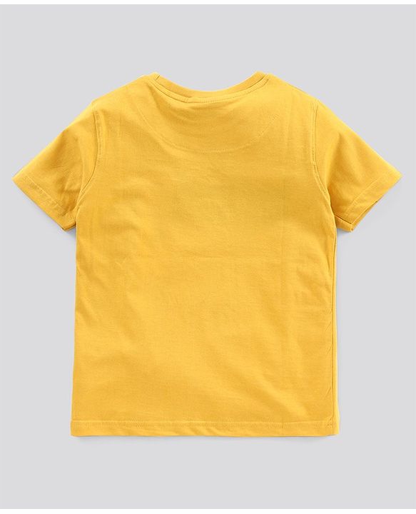 Pine Kids Half Sleeves Bio Wash T-shirt Solid Pack of 2 - Navy Yellow