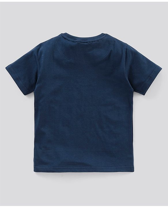 Pine Kids Half Sleeves Bio Wash T-shirt Solid Pack of 2 - Navy Yellow