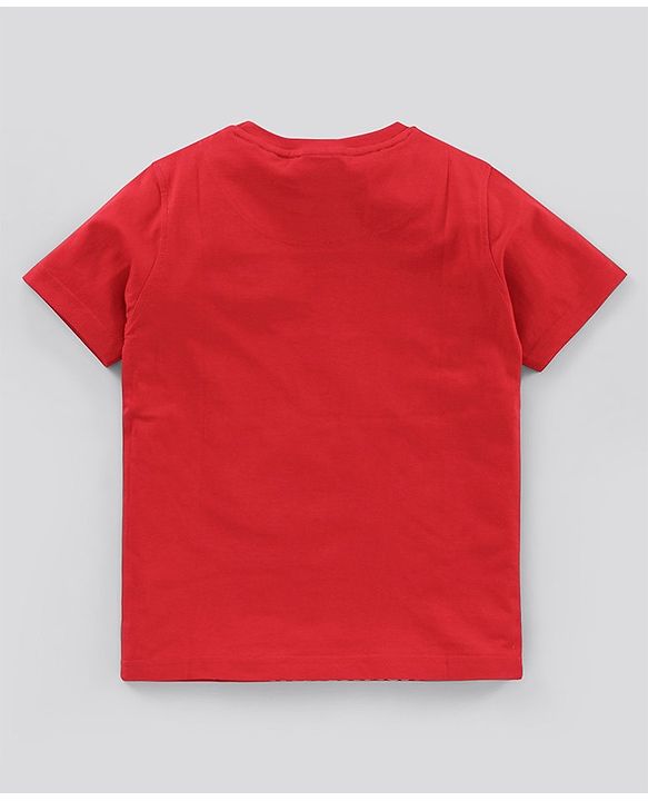 Pine Kids Half Sleeves Bio Wash T-shirt Solid Pack of 2 - Blue Red