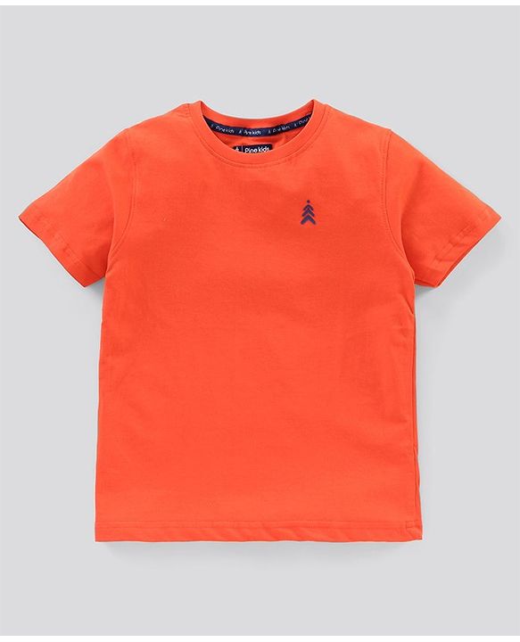 Pine Kids Half Sleeves Bio Wash Cotton T-shirt Solid Pack of 3 - Multicolour