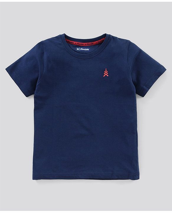 Pine Kids Half Sleeves Bio Wash Cotton T-shirt Solid Pack of 3 - Multicolour