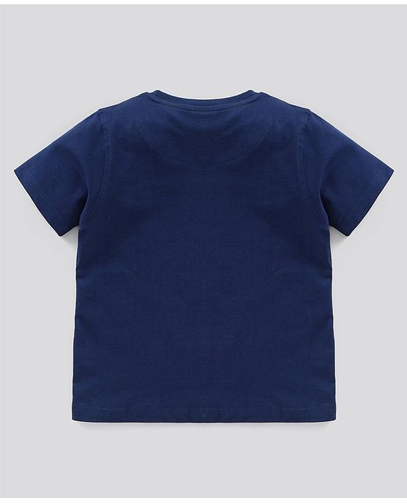 Pine Kids Half Sleeves Bio Wash Cotton T-shirt Solid Pack of 2 - Yellow Navy Blue