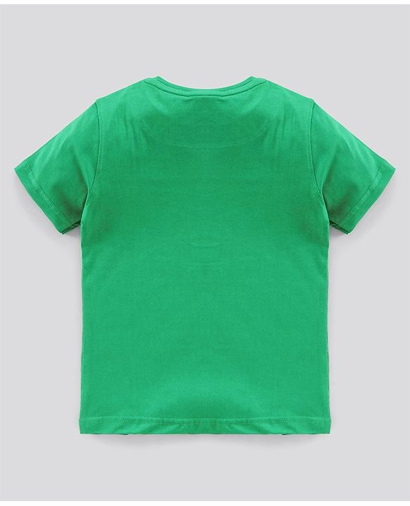 Pine Kids Half Sleeves Bio Wash T-shirt Solid Pack of 2 - Green Yellow