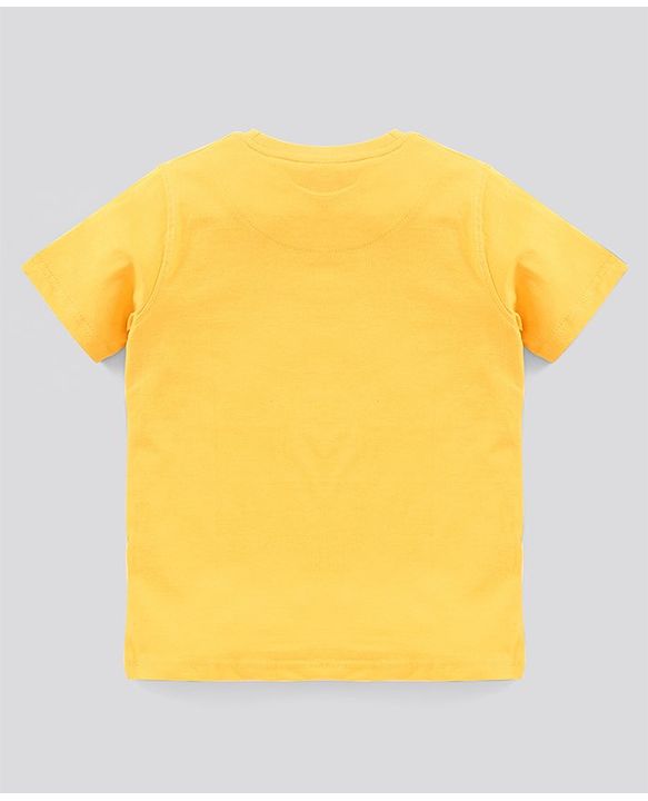 Pine Kids Half Sleeves Bio Wash T-shirt Solid Pack of 2 - Green Yellow