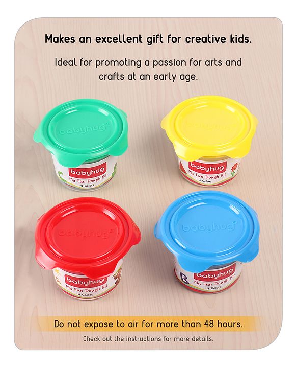 Babyhug My Fun Jumbo Dough Kit with 4 Regular Colors - 480 g