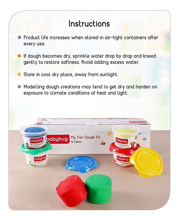 Babyhug My Fun Jumbo Dough Kit with 4 Regular Colors - 480 g