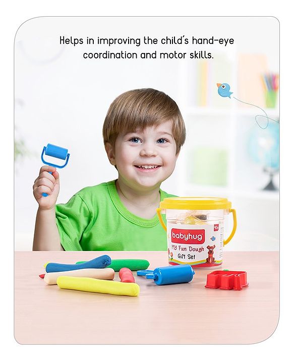 Babyhug My Fun Dough Return Gift Set Kit with 12 Tools Pack of 6 - 540 g
