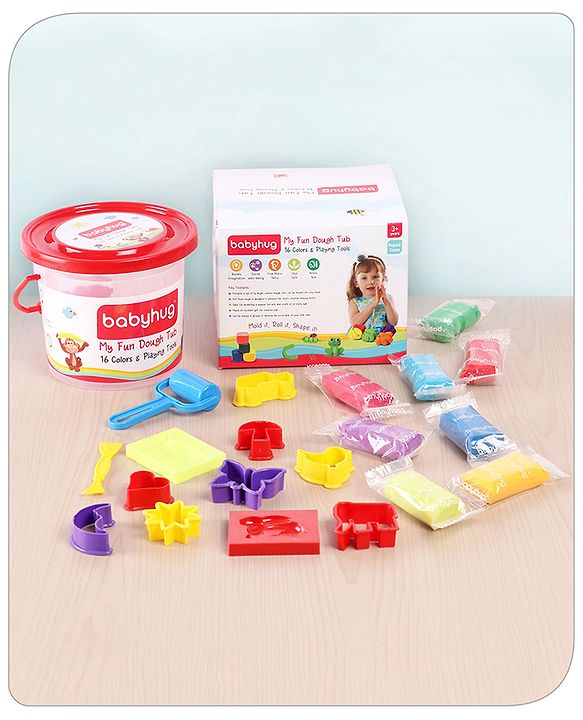 Babyhug My Fun Dough Jumbo Return Gift Set -16 pcs - 400 g| Safe Non-Toxic Modeling Dough | Creative molding | Fosters Creativity & Imagination | BIS Certified