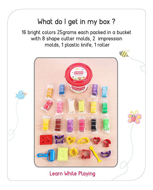 Babyhug My Fun Dough Jumbo Return Gift Set -16 pcs - 400 g| Safe Non-Toxic Modeling Dough | Creative molding | Fosters Creativity & Imagination | BIS Certified