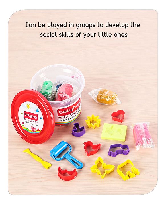 Babyhug My Fun Dough Jumbo Return Gift Set Kit With 12 Tools Pack Of 10 - 500 g