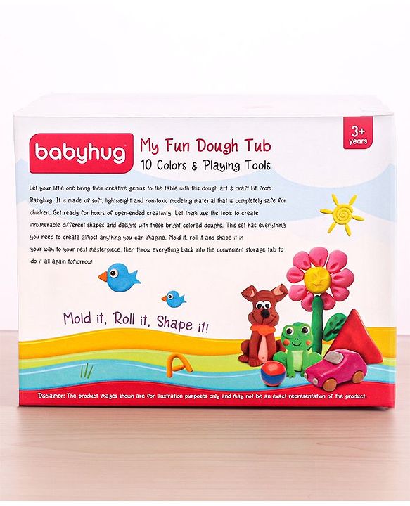 Babyhug My Fun Dough Jumbo Return Gift Set Kit With 12 Tools Pack Of 10 - 500 g
