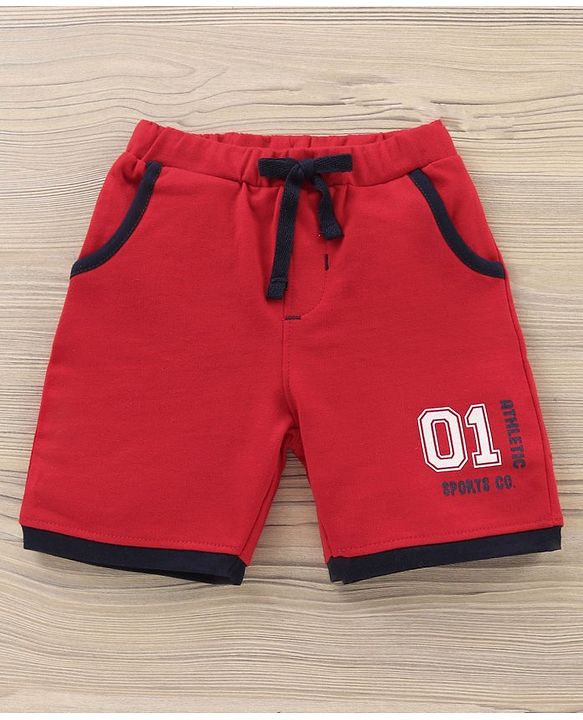 Babyhug Cotton Half Sleeves Tee & Shorts Set Stripes - White Red