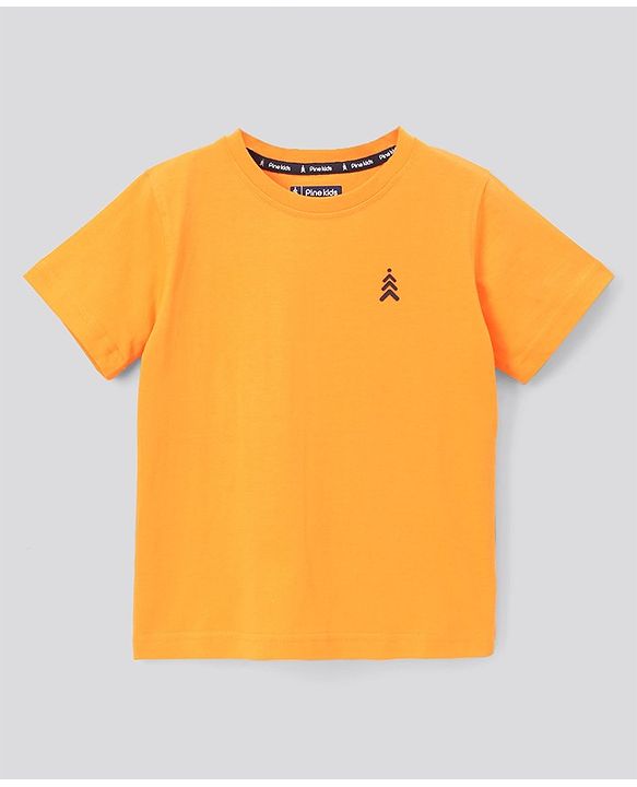 Pine Kids Half Sleeves Biowashed Tee - Yellow