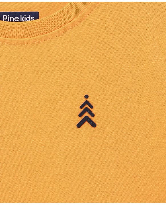 Pine Kids Half Sleeves Biowashed Tee - Yellow